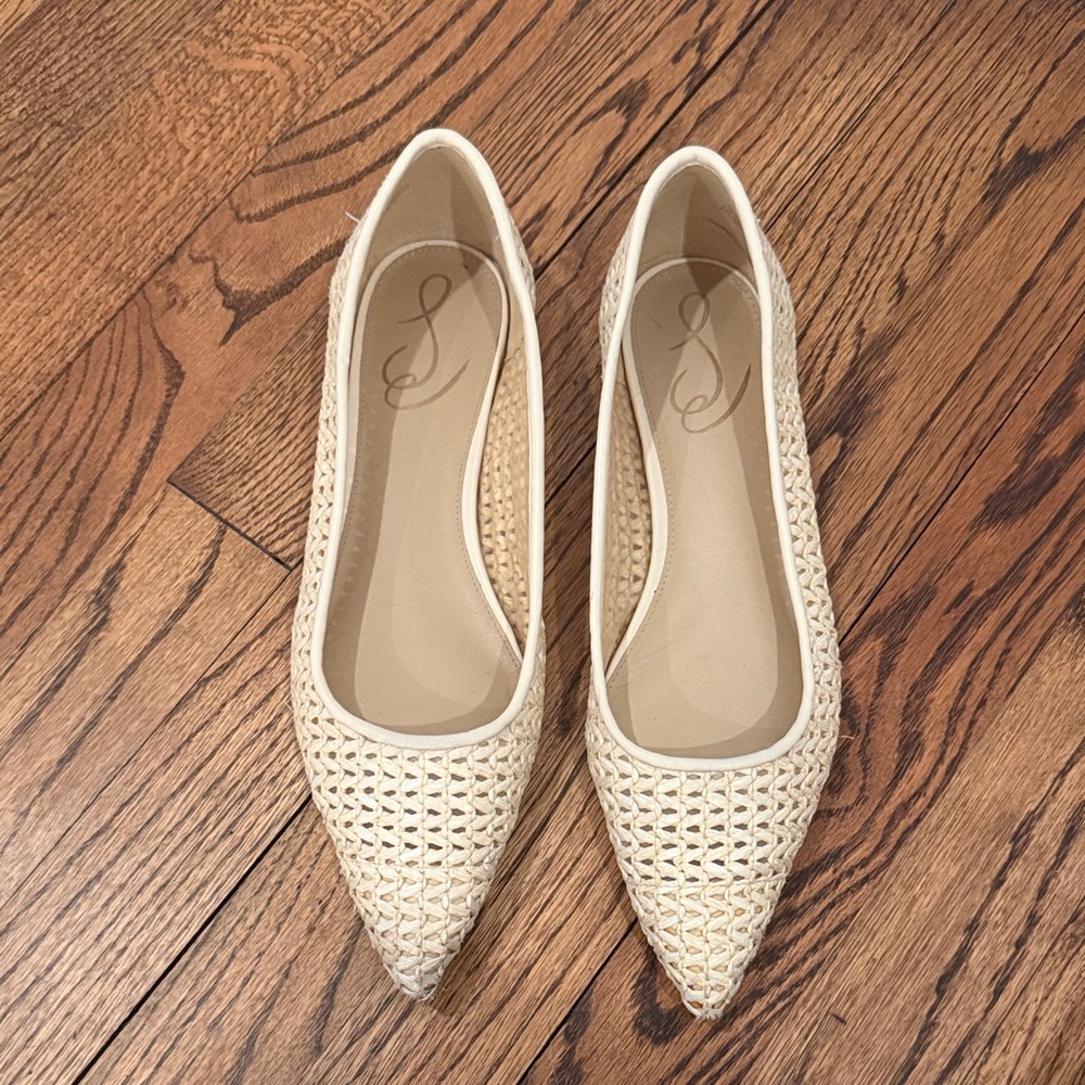 Sam Edelman Cream Woven Loafers